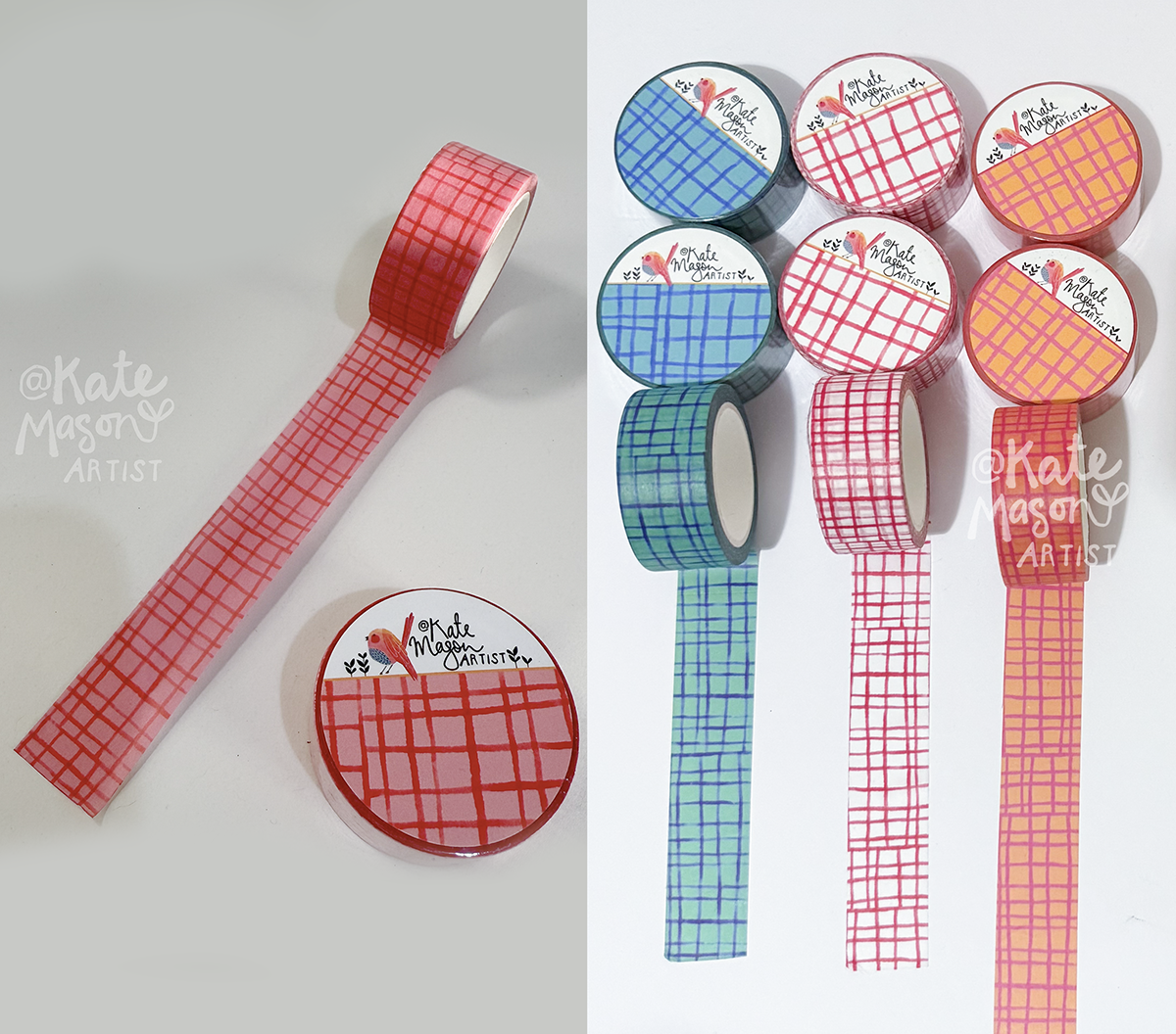 Graph triggered red & white washi tape