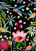Black Spring Floral postcard