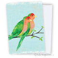 Peachface Lovebirds greeting card