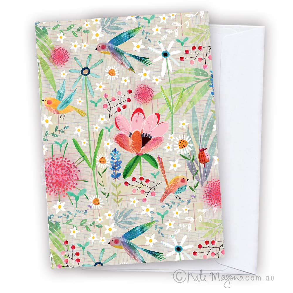 Graph Spring Floral greeting card