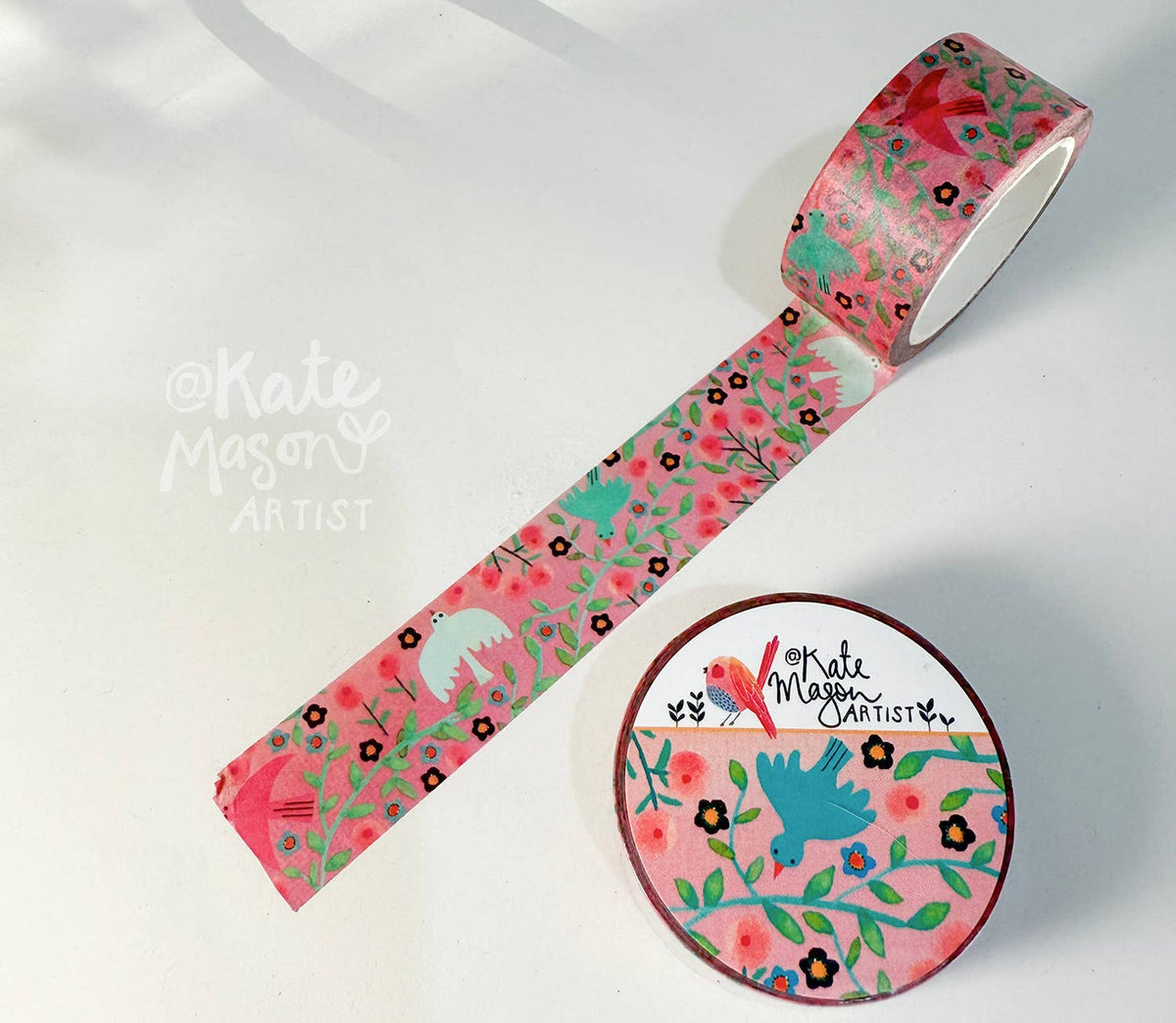 Bird Vine Pink washi tape