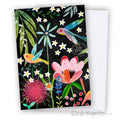 Black Spring Floral greeting card
