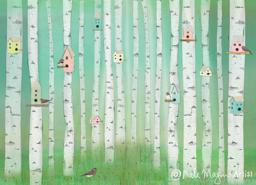 Birch Birdhouses postcard