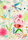 White Spring Floral postcard
