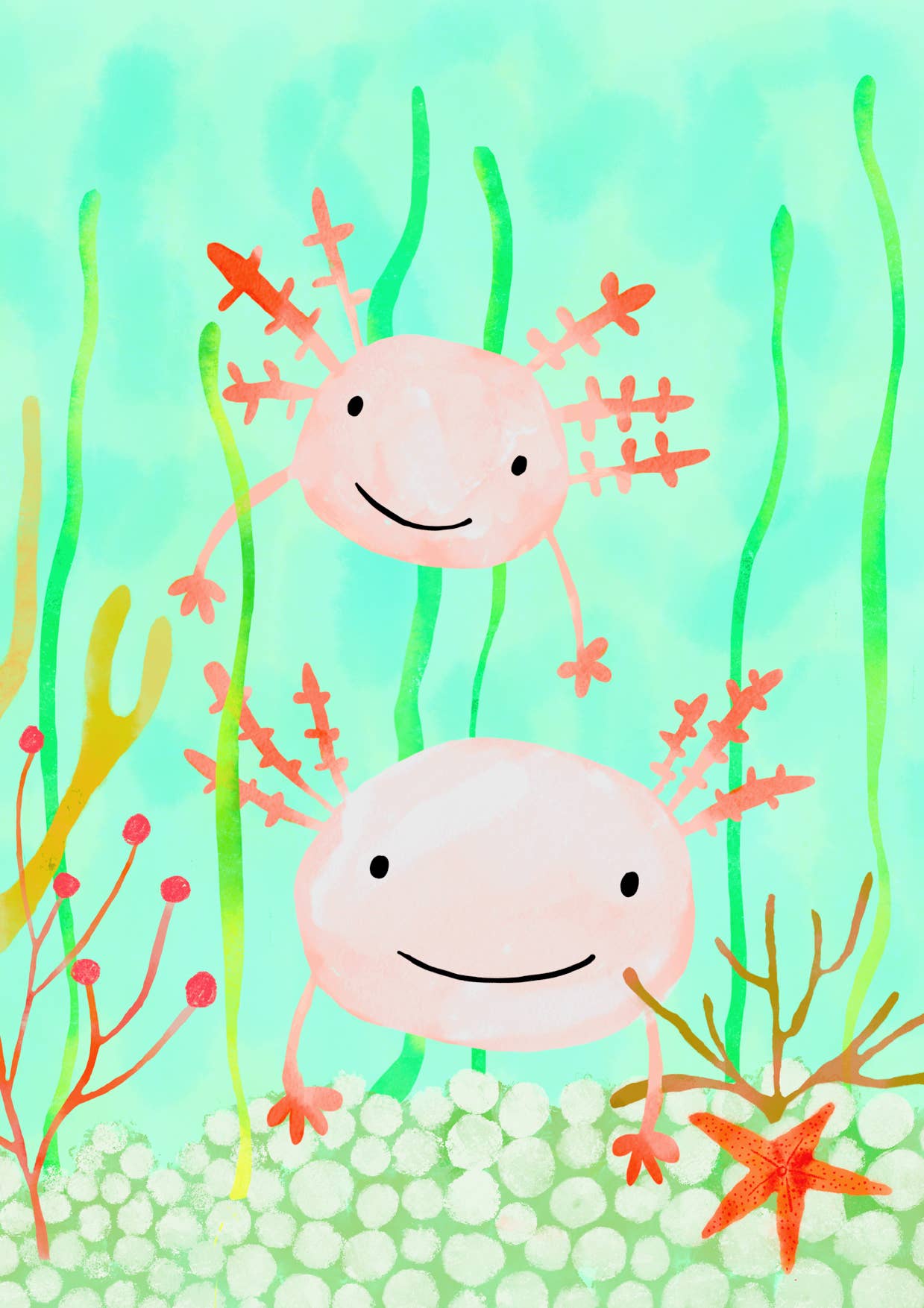 Axolotl postcard