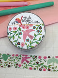 Bird Vine White washi tape