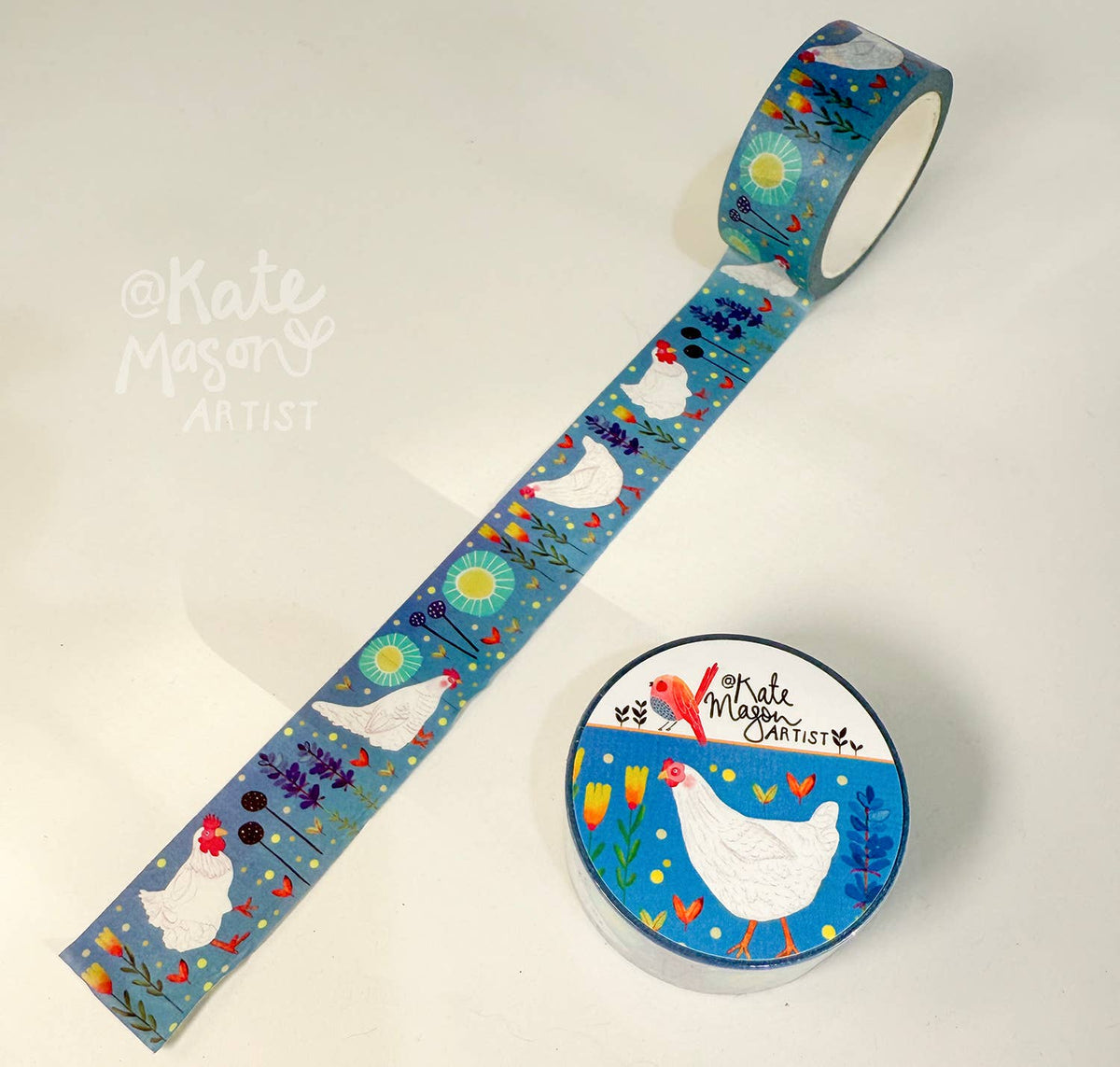 Chickens & Flowers washi tape