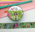 Green Village Pink Trees washi tape
