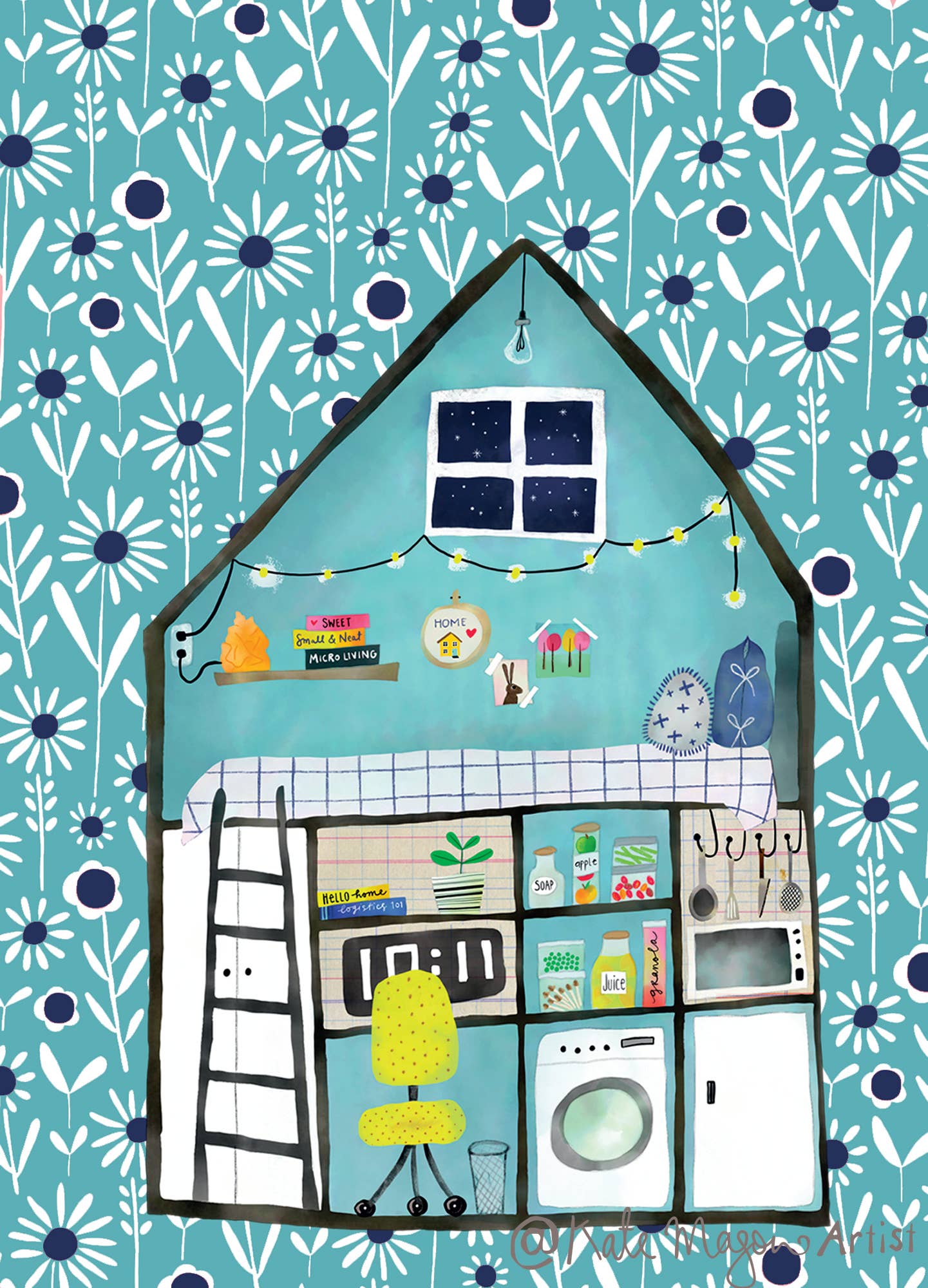 Micro Living Floral postcard