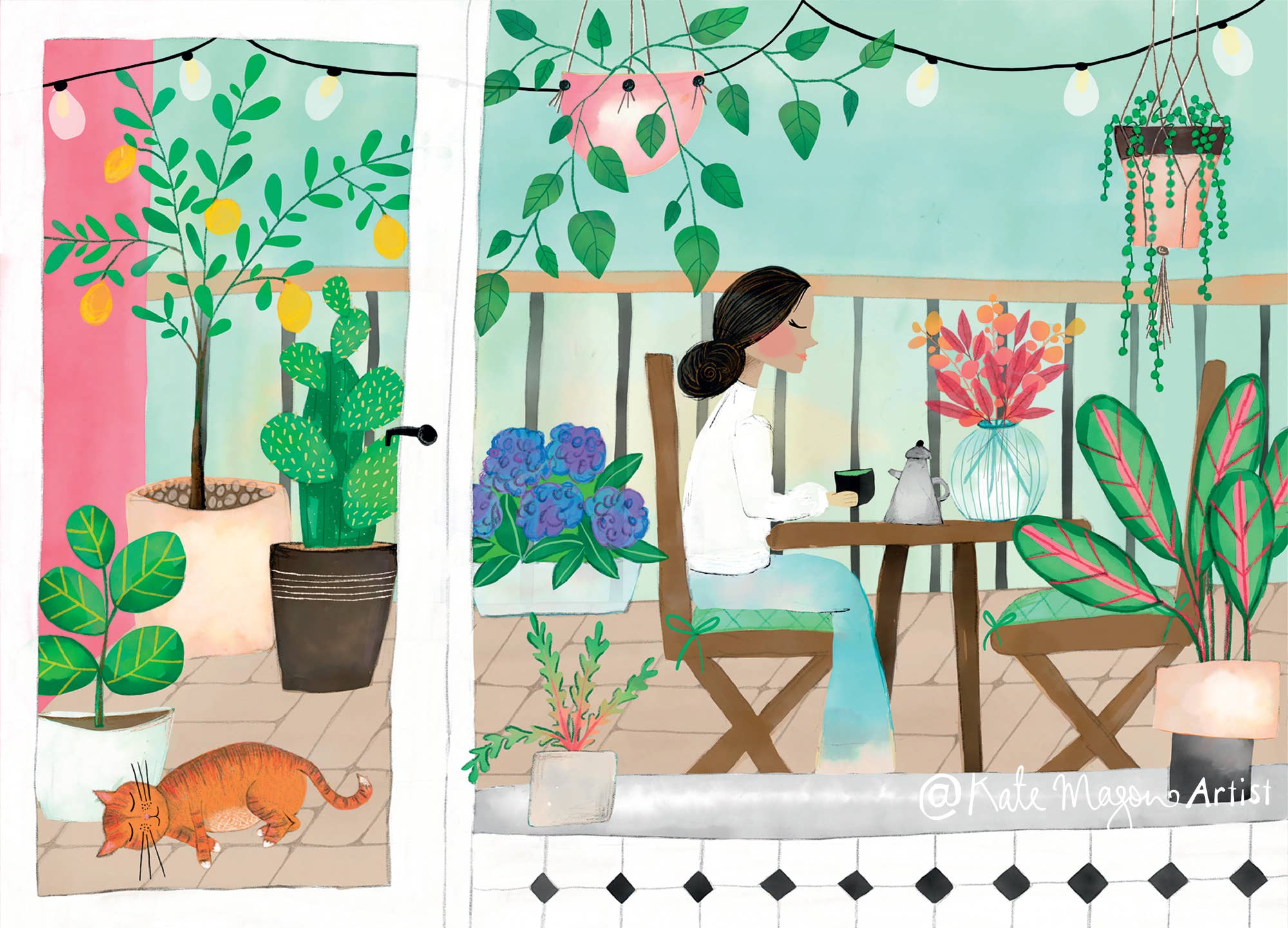 Patio Garden Scene postcard