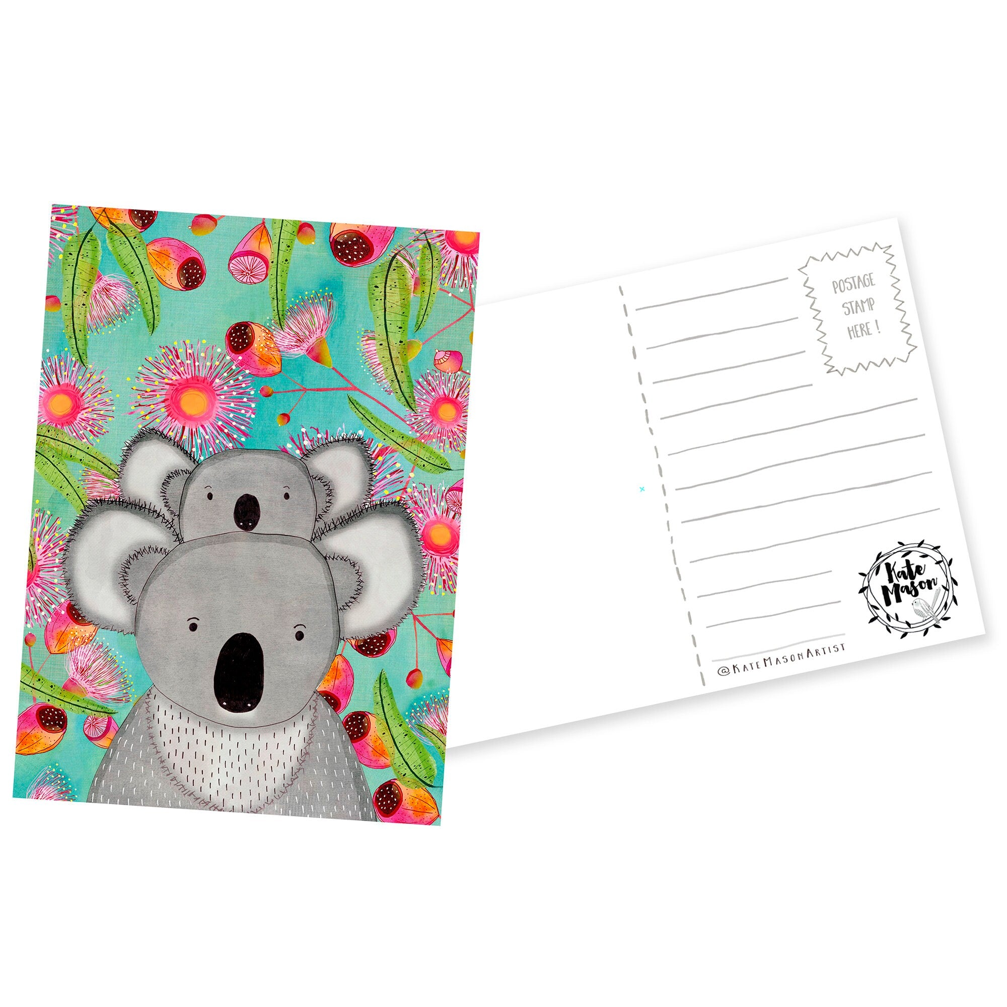 Koala Mumma POSTCARD Australian Fauna Snail Mail Post