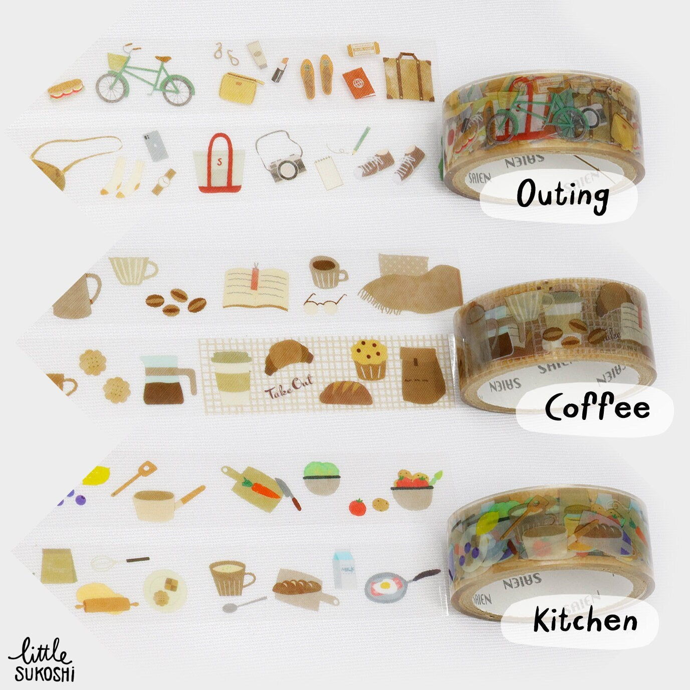 Outing Coffee Kitchen clear tape by Kamiiso Saien