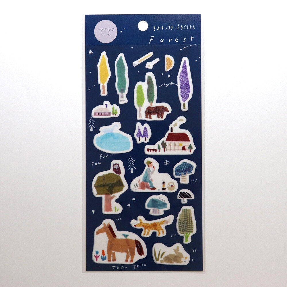 Forest washi stickers by Miki Tamura