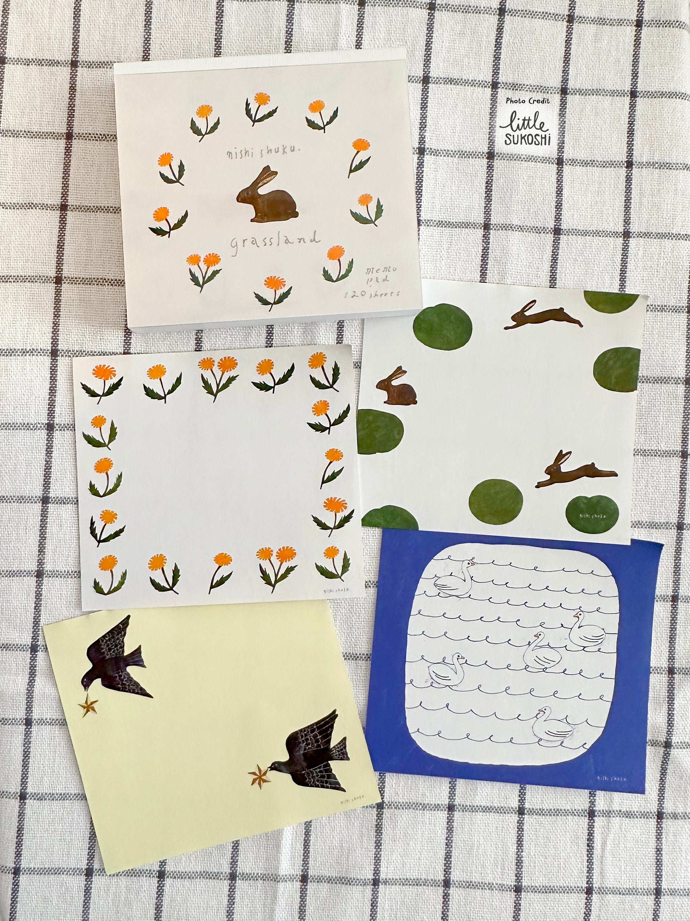 Grassland memo block paper by Nishi Shuku