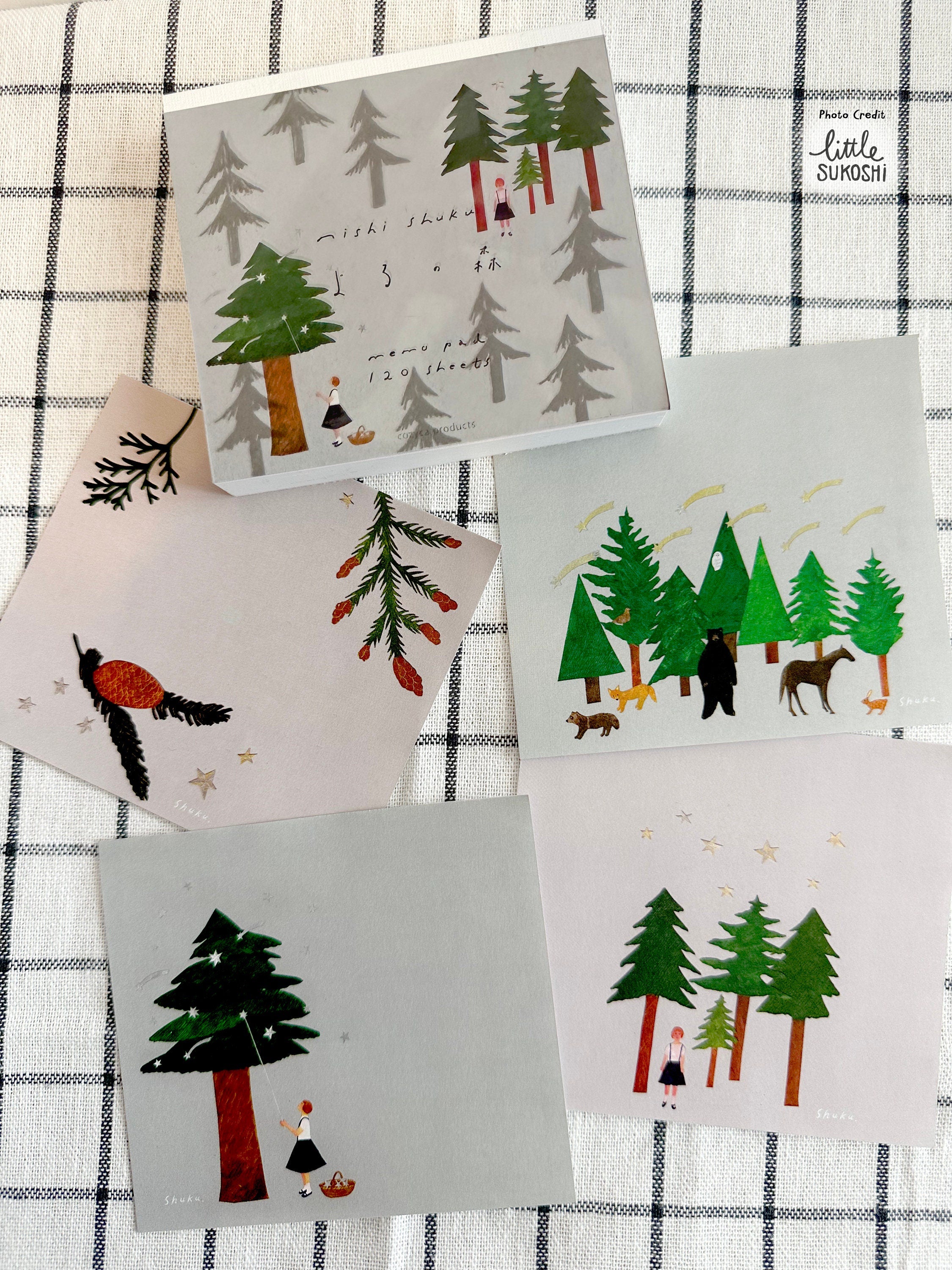 Forest Stars Girl memo block paper by Nishi Shuku
