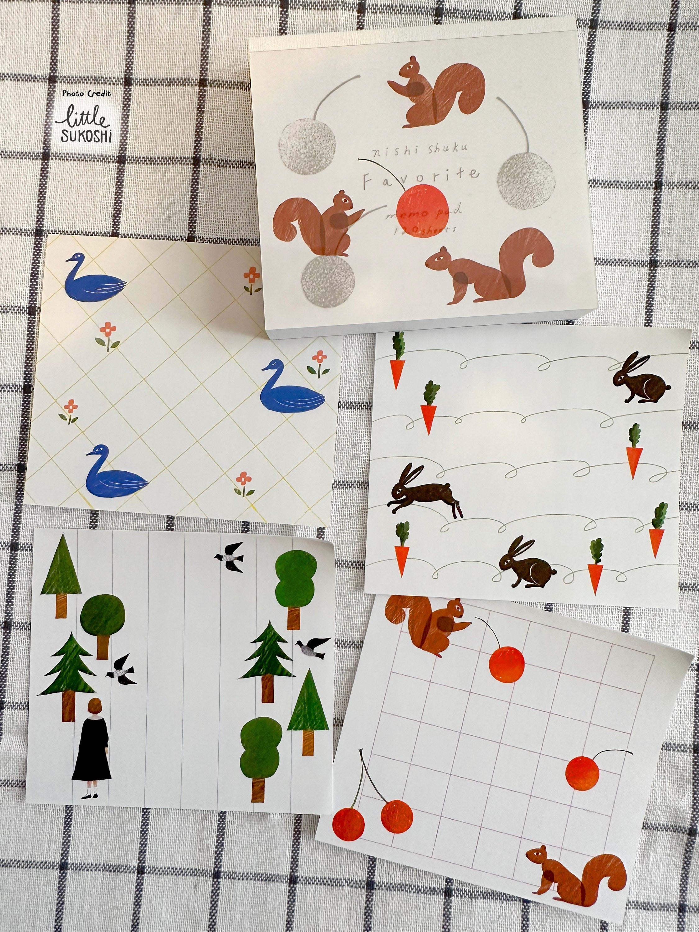 Favorite Squirrel memo block paper by Nishi Shuku