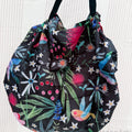 Black Spring Floral SHUPATTO BAG Foldable Shopping Bag Gift